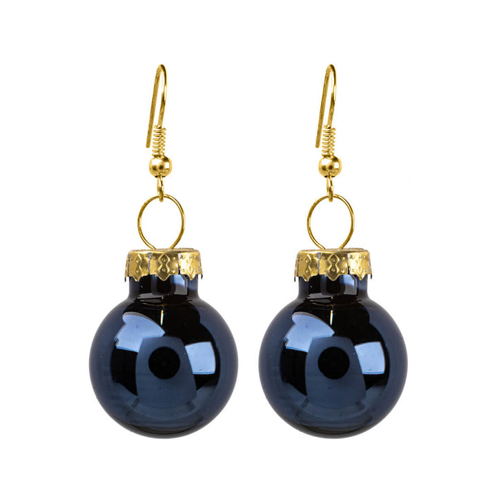 Mirrored Christmas ball earrings ø2cm (316L steel)