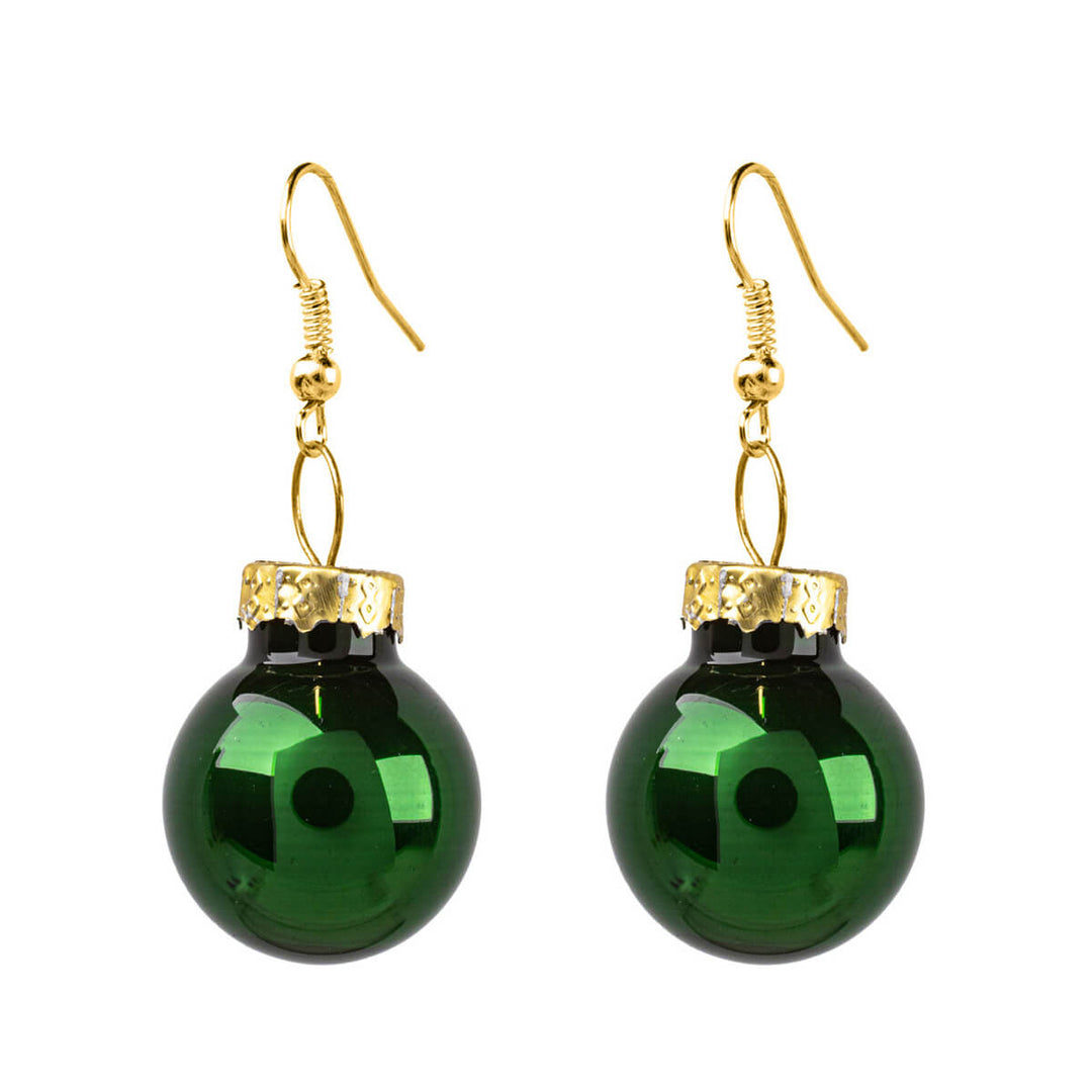 Mirrored Christmas ball earrings ø2cm (316L steel)