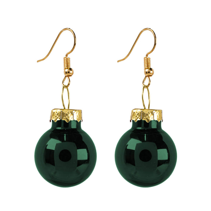 Mirrored Christmas ball earrings ø2cm (316L steel)