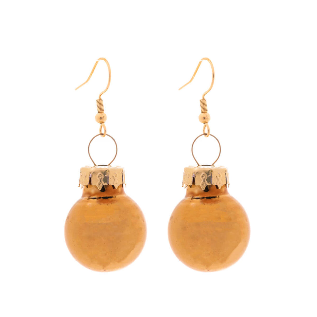 Mirrored Christmas ball earrings ø2cm (316L steel)