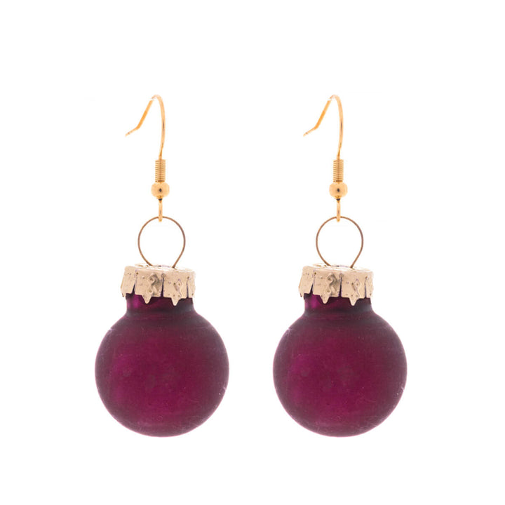 Matt finish Christmas ball earrings ø2cm (316L steel)