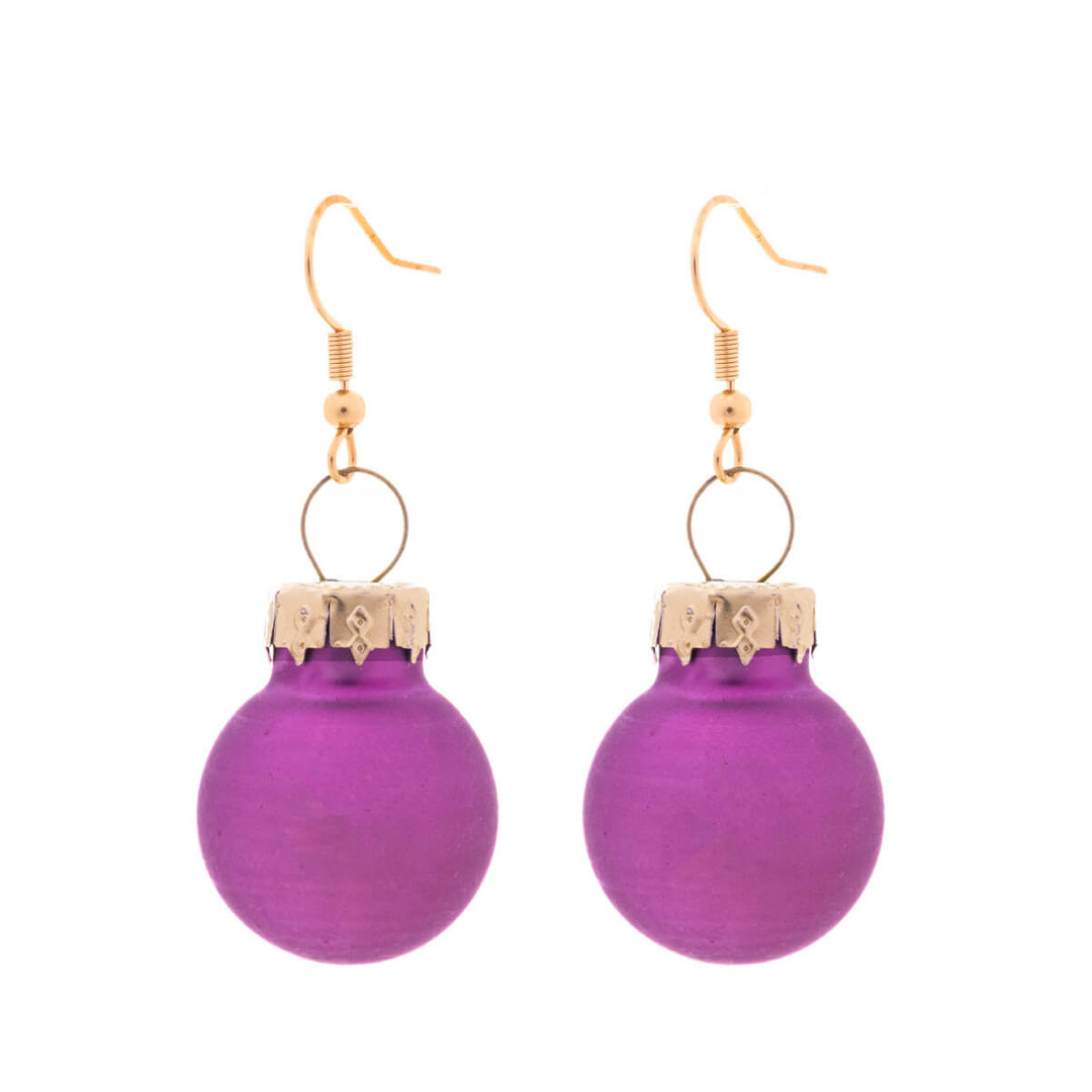 Matt finish Christmas ball earrings ø2cm (316L steel)