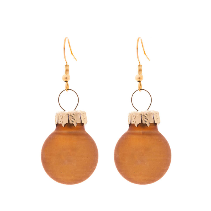 Matt finish Christmas ball earrings ø2cm (316L steel)