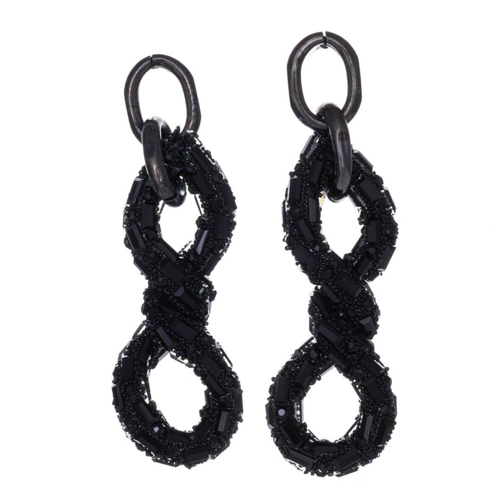 Sparkling dangling chain earrings