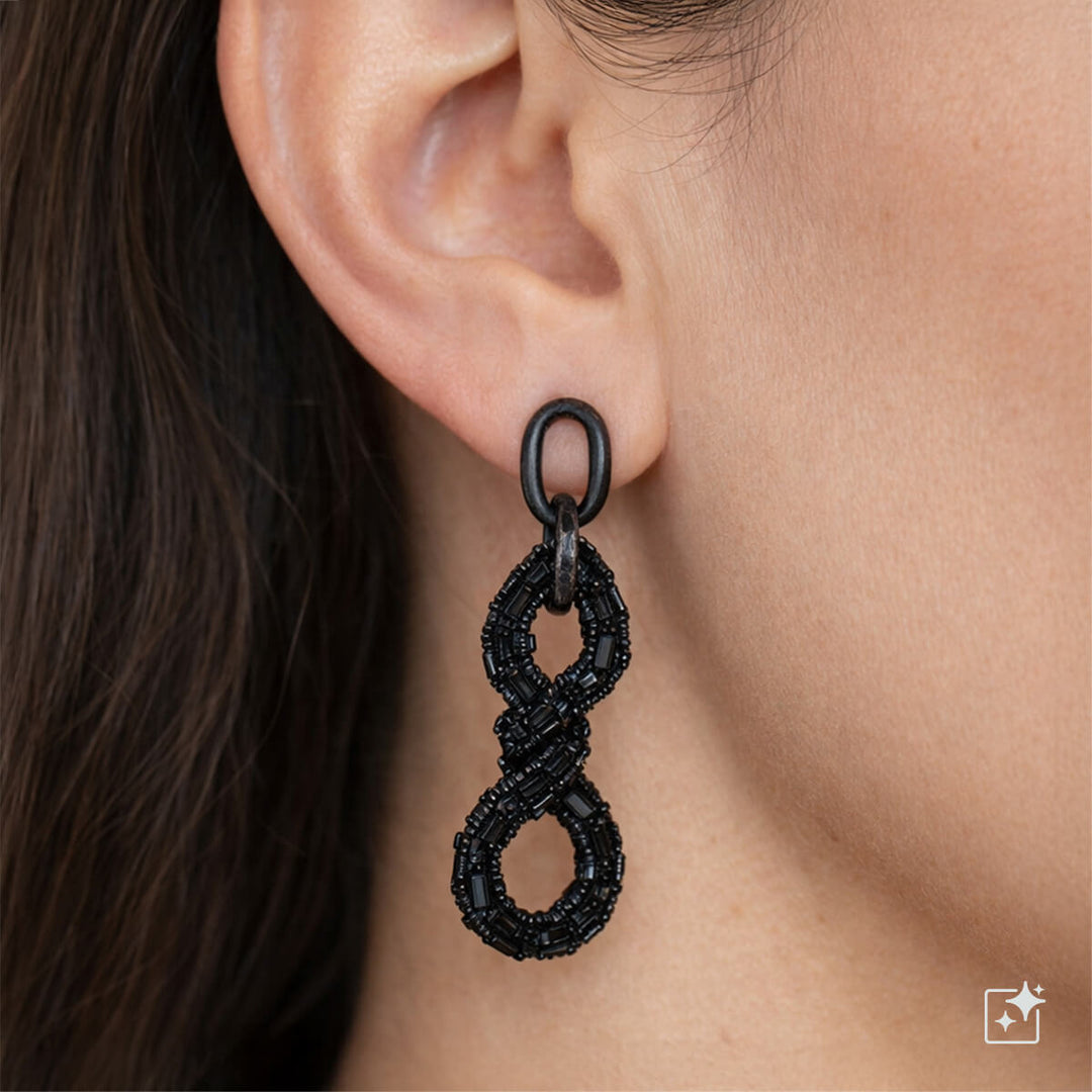 Sparkling dangling chain earrings