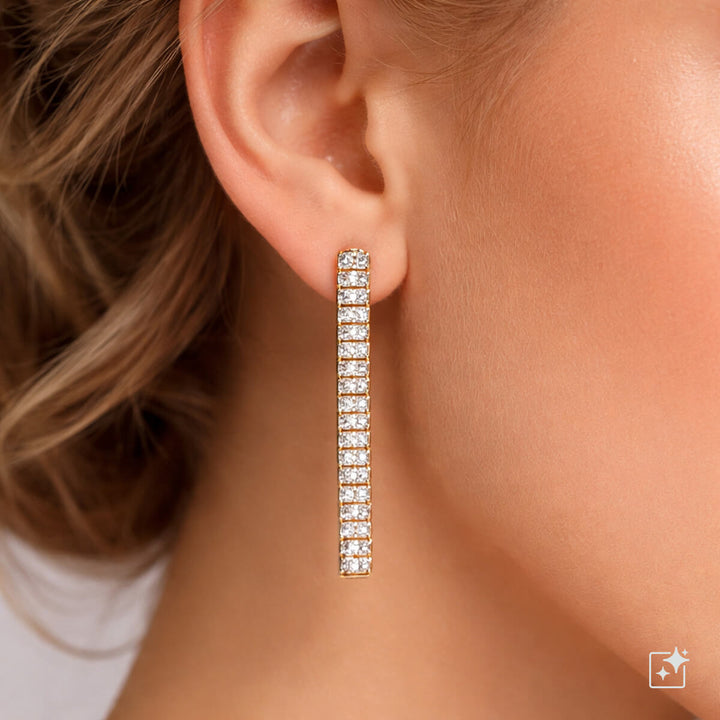 Siro baguette zirconia Drop earrings