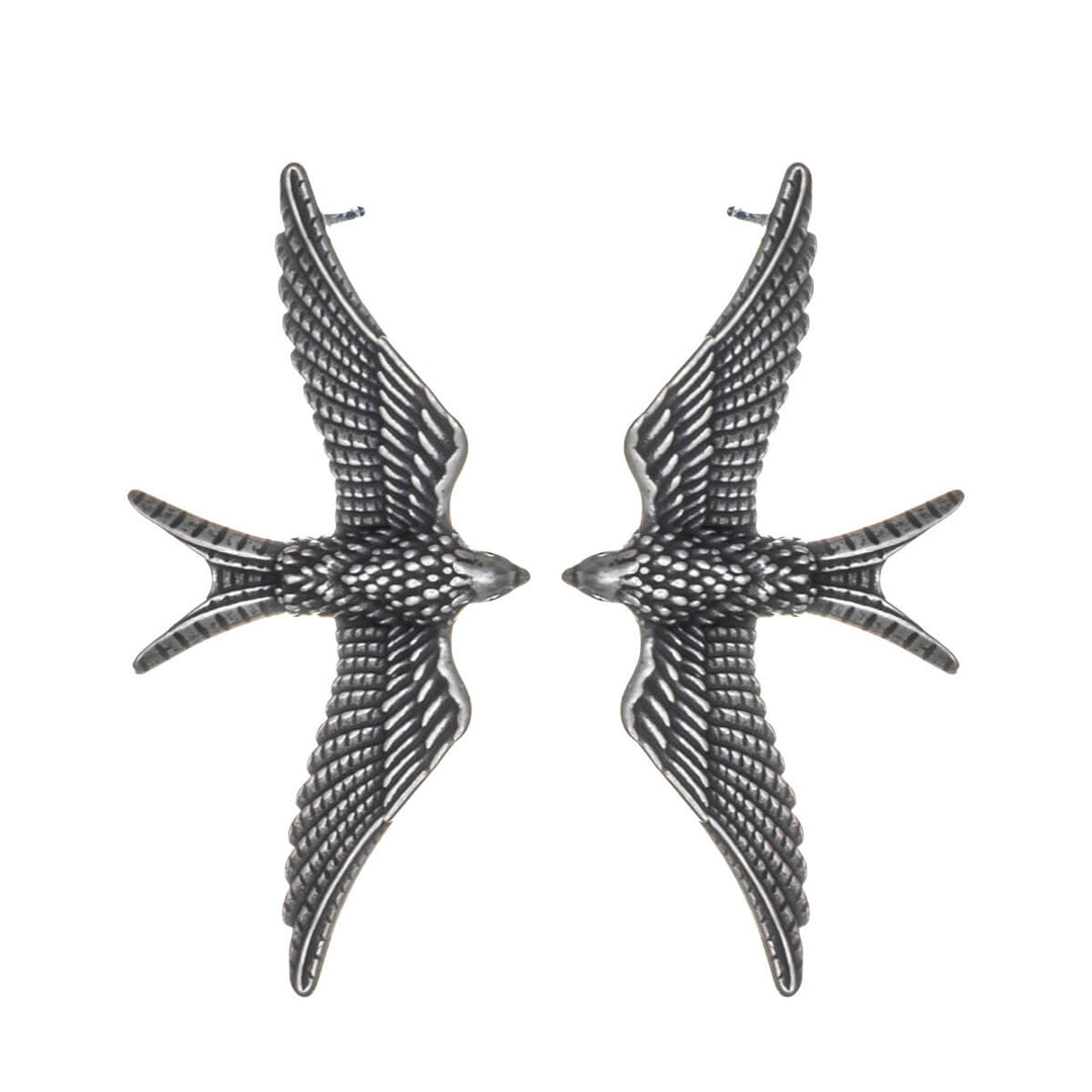 Women's dangling swallow earrings – surgical steel