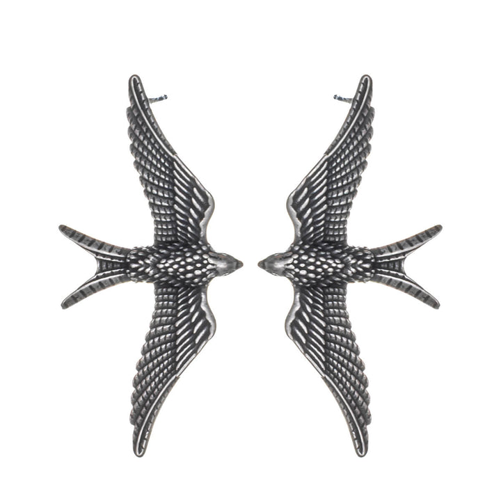 Women's dangling swallow earrings – surgical steel