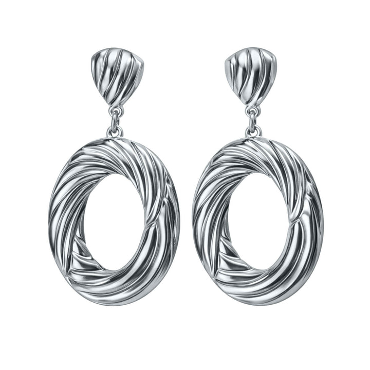 Patterned oval rings Drop earrings