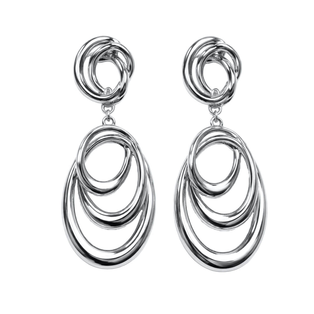 Layered oval hoop earrings, dangling style
