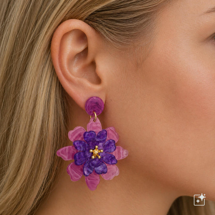 Colorful floral earrings – eye-catching Drop earrings