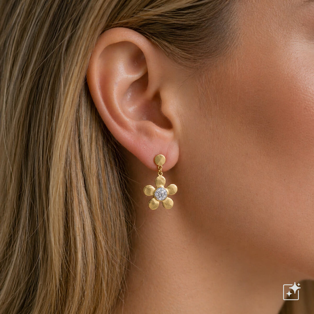 Delicate flower earrings – 316L surgical steel