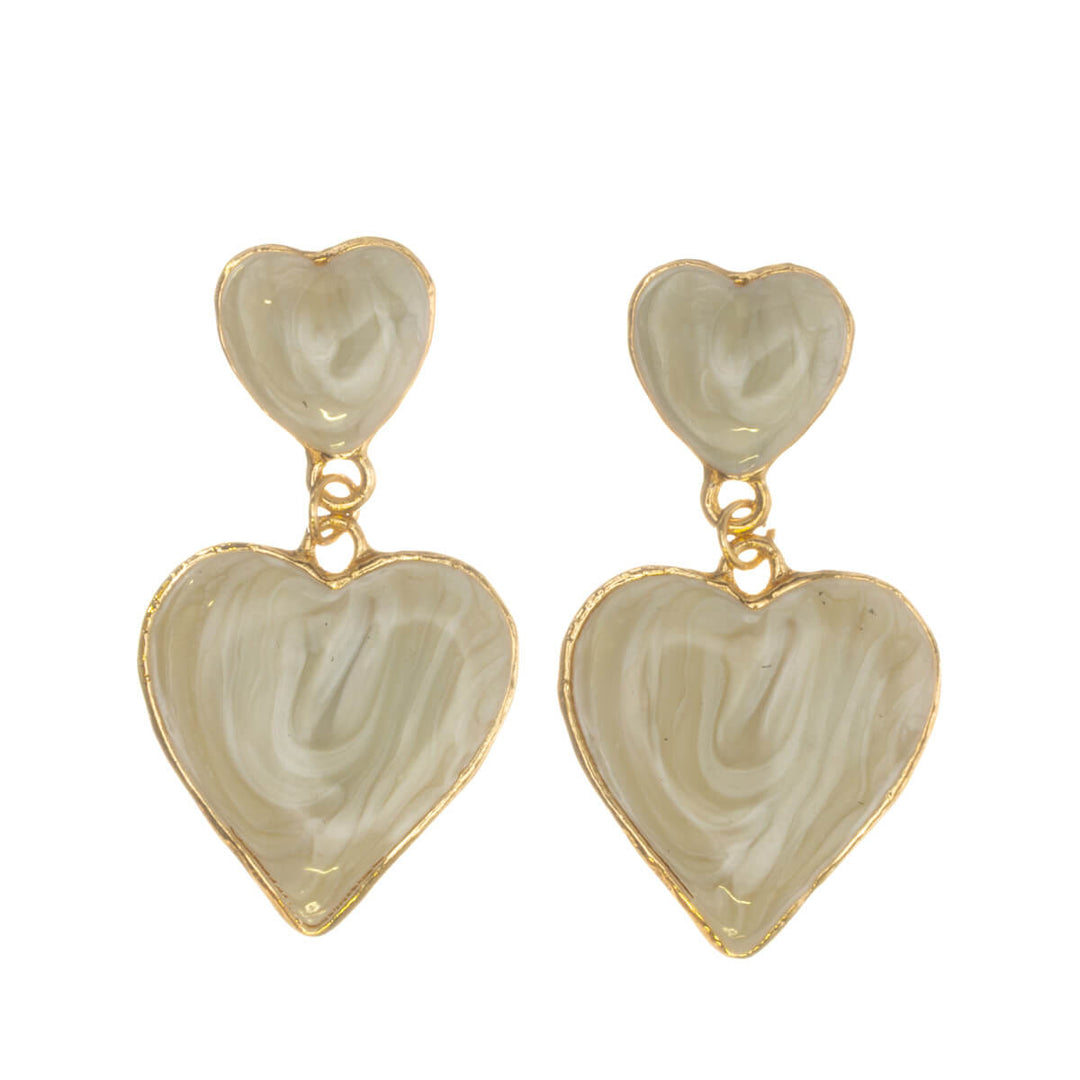 Colorful dangling heart earrings