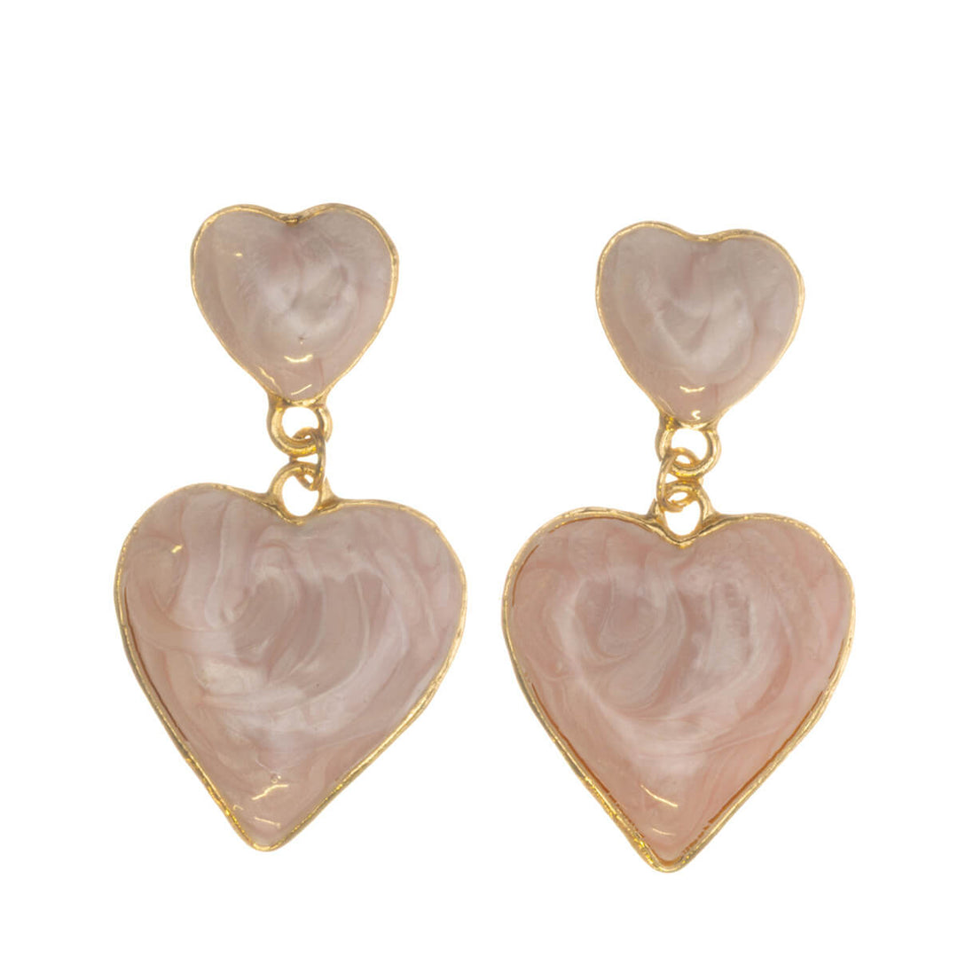 Colorful dangling heart earrings