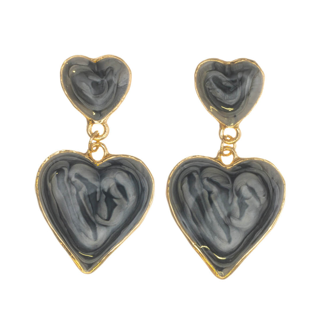 Colorful dangling heart earrings