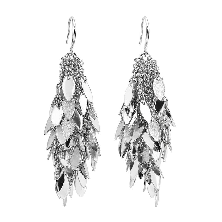 Metal oval sequin earrings
