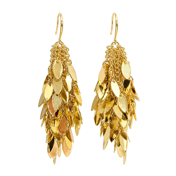 Metal oval sequin earrings