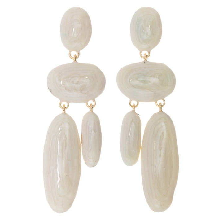 Long, white Drop earrings