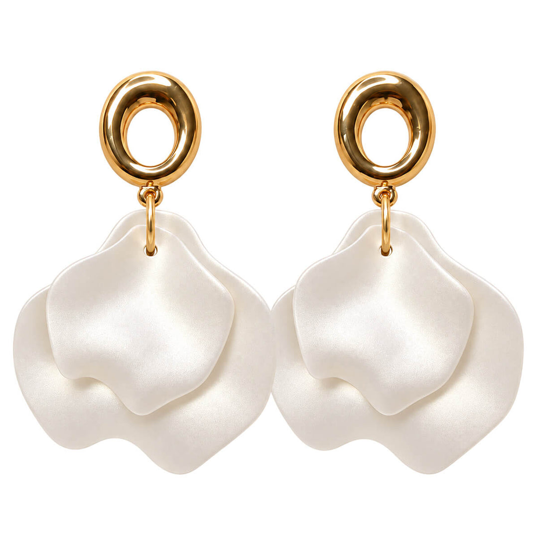 Drop earrings shimmering flakes