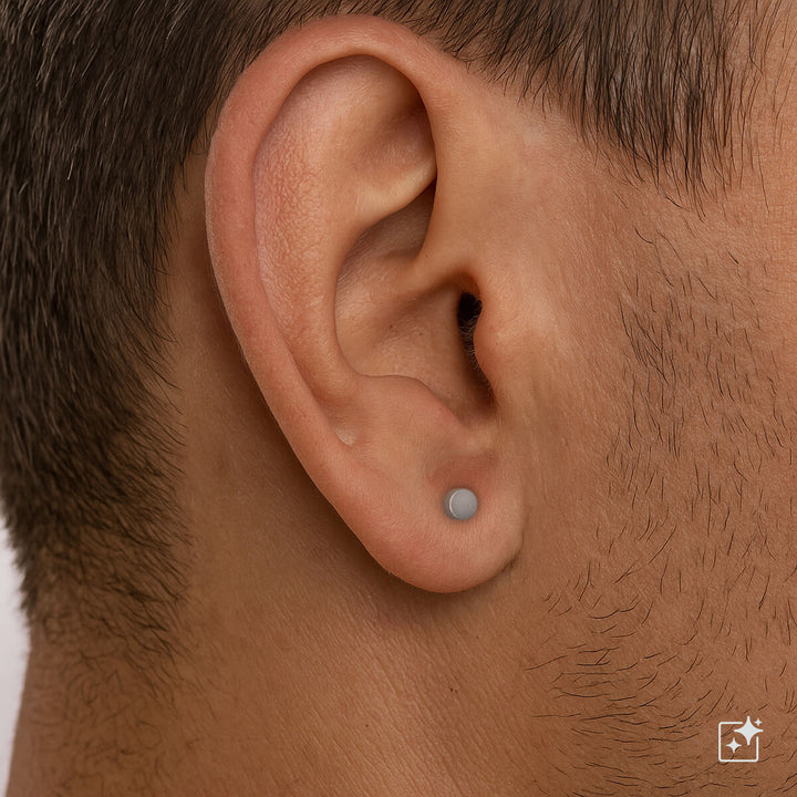 Flat earrings, 4 mm (316L steel)