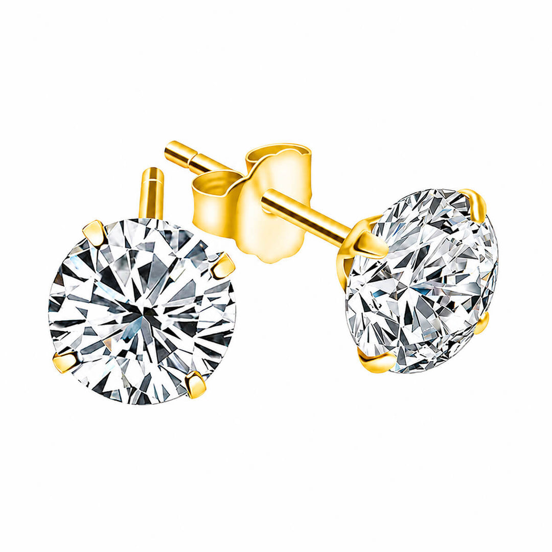 Zirconia earrings 9mm (steel 316L)