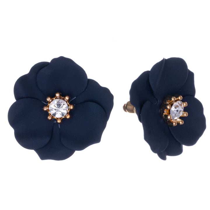 Flower earrings with stone