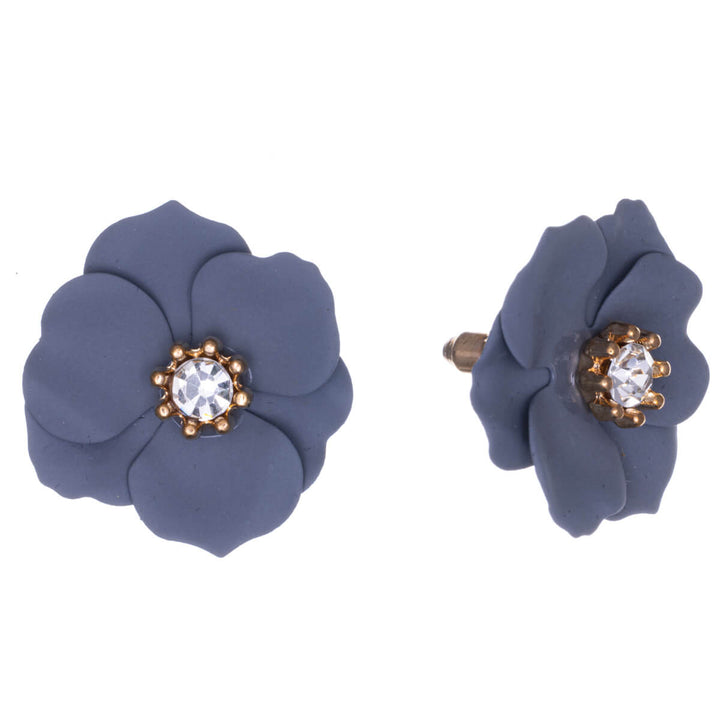 Flower earrings with stone