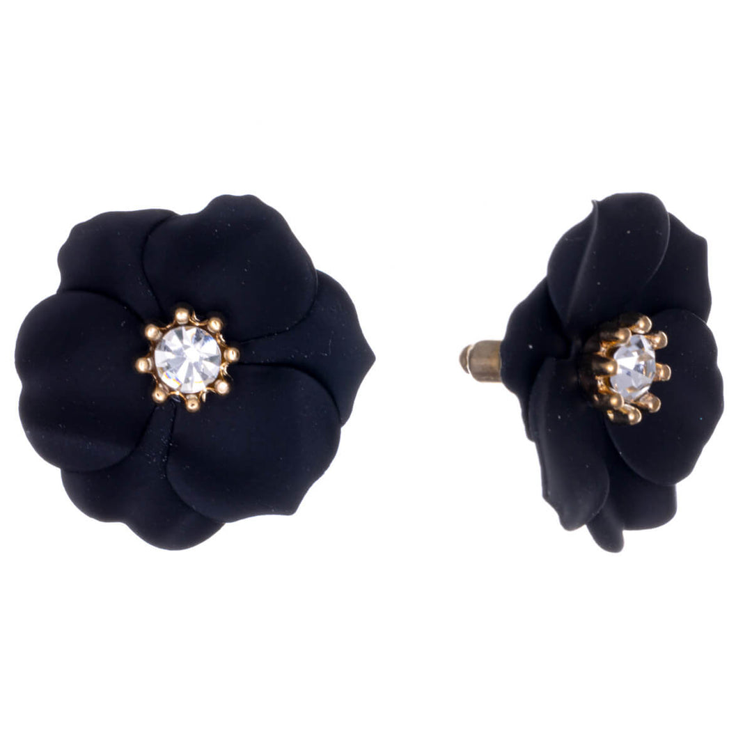 Flower earrings with stone