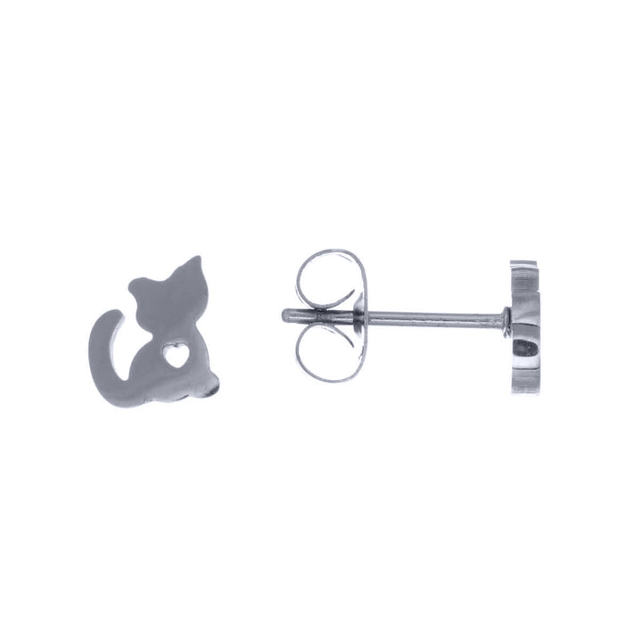 Cat earrings 7mm (Steel 316L)