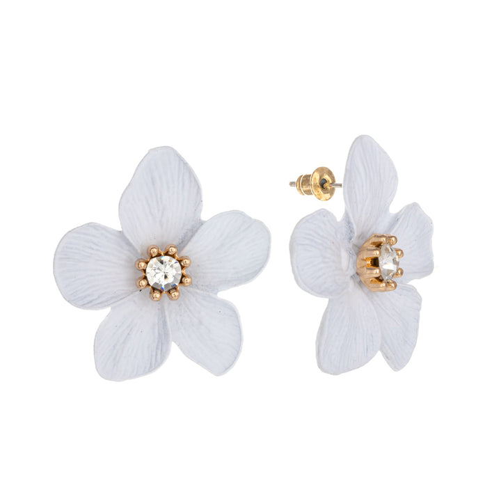 Big flower earrings with stone