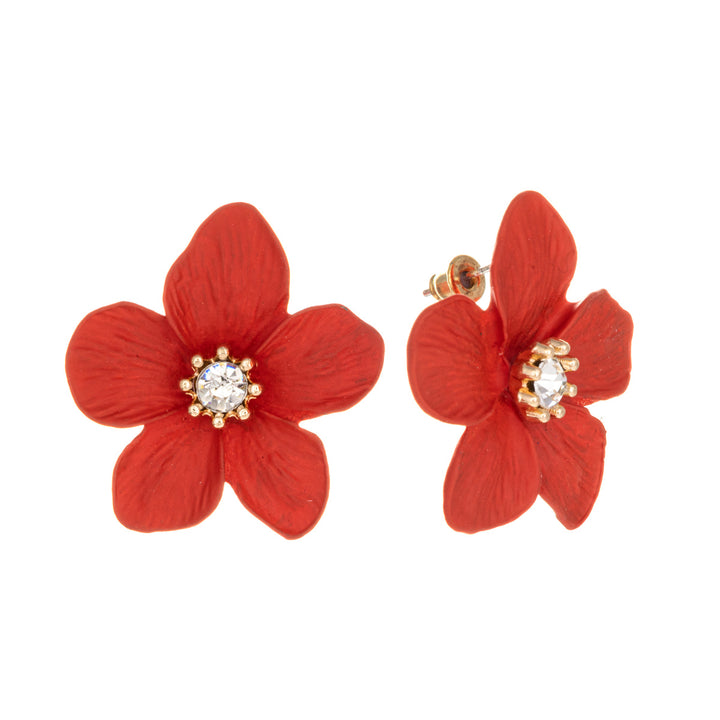 Big flower earrings with stone