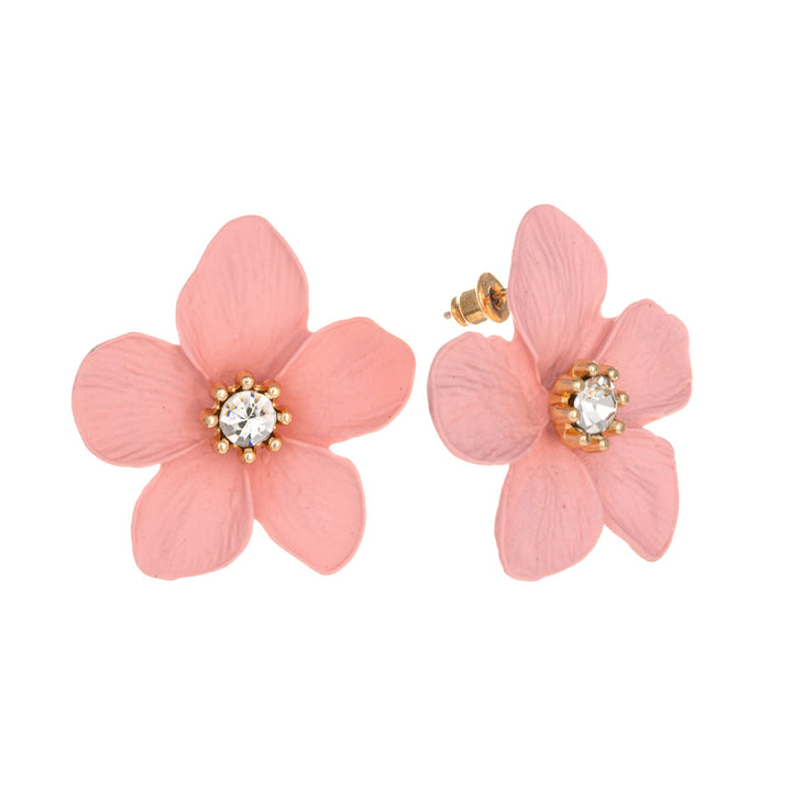 Big flower earrings with stone