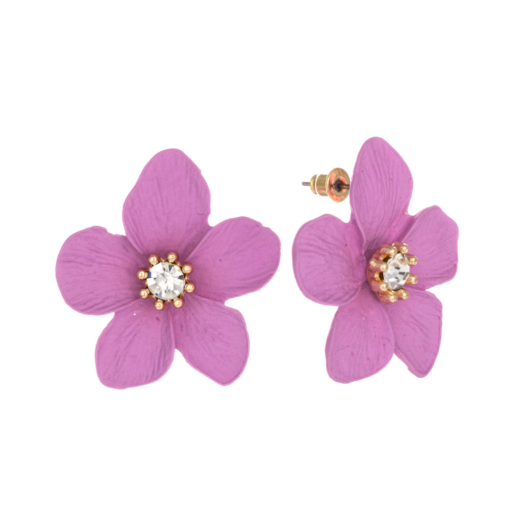 Big flower earrings with stone