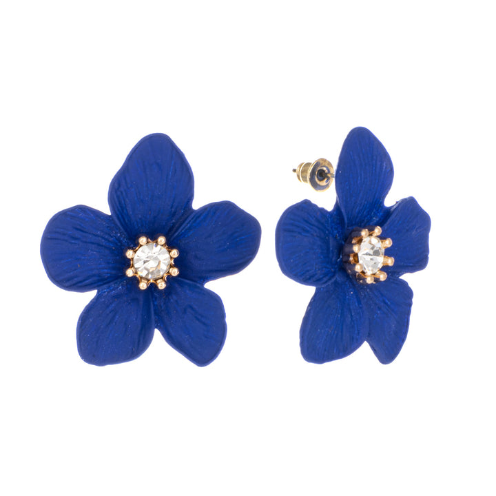 Big flower earrings with stone