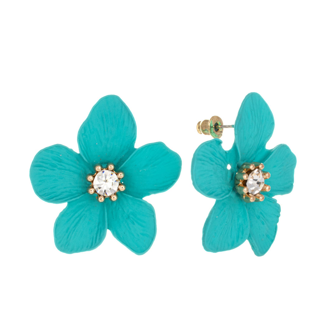 Big flower earrings with stone