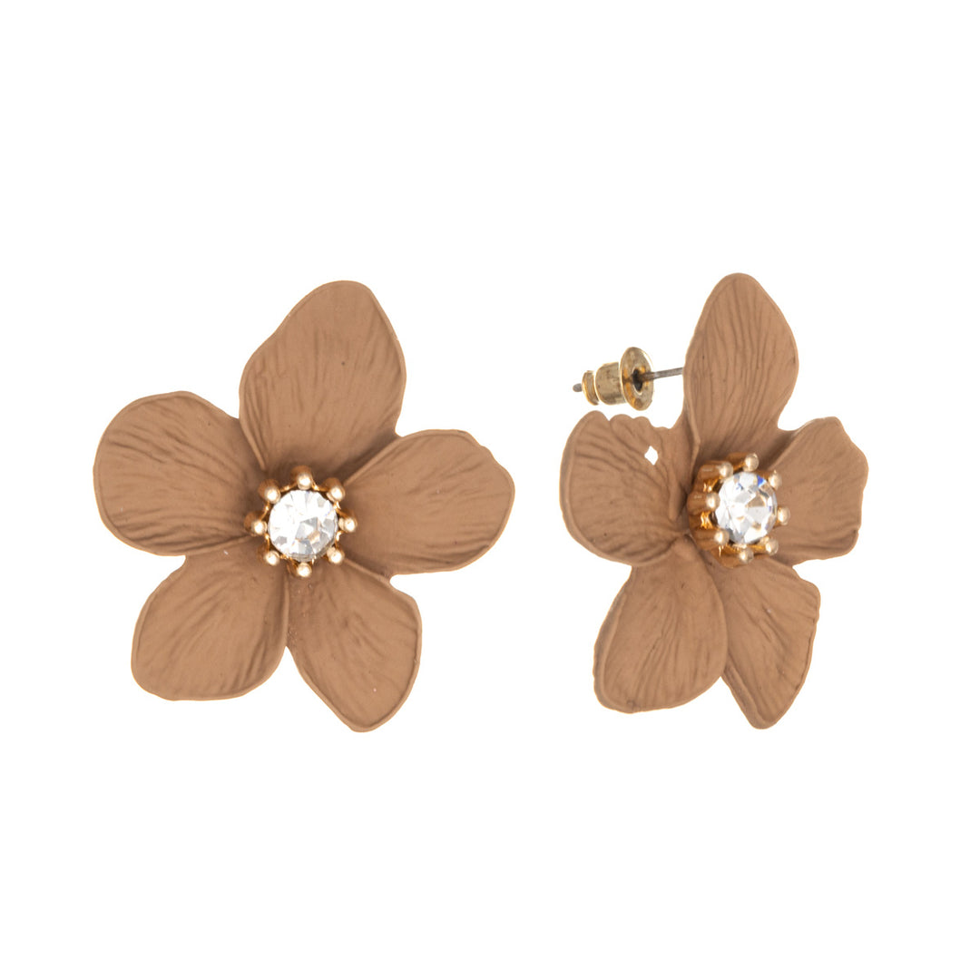 Big flower earrings with stone