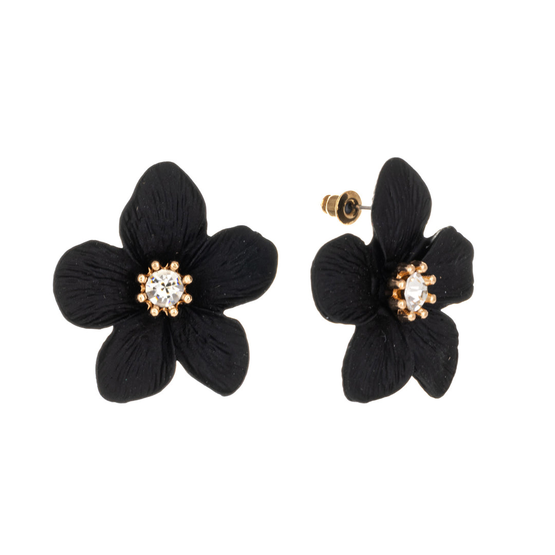 Big flower earrings with stone