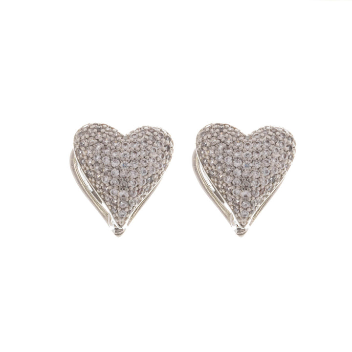 Heart earrings with zirconia stones