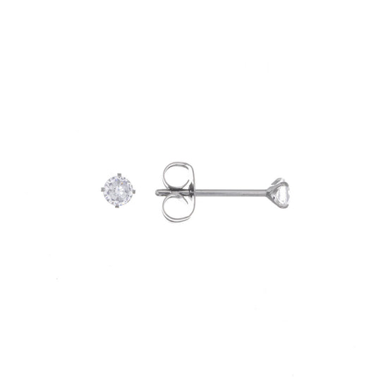 Titanium Zirconia Earrings 3mm (Titanium G23) - Ninja.fi