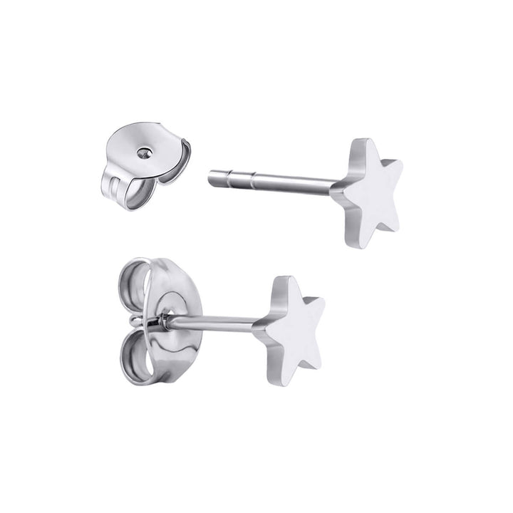 Titanium moon, star, lightning earrings, set of 3 pairs (Titanium G23)