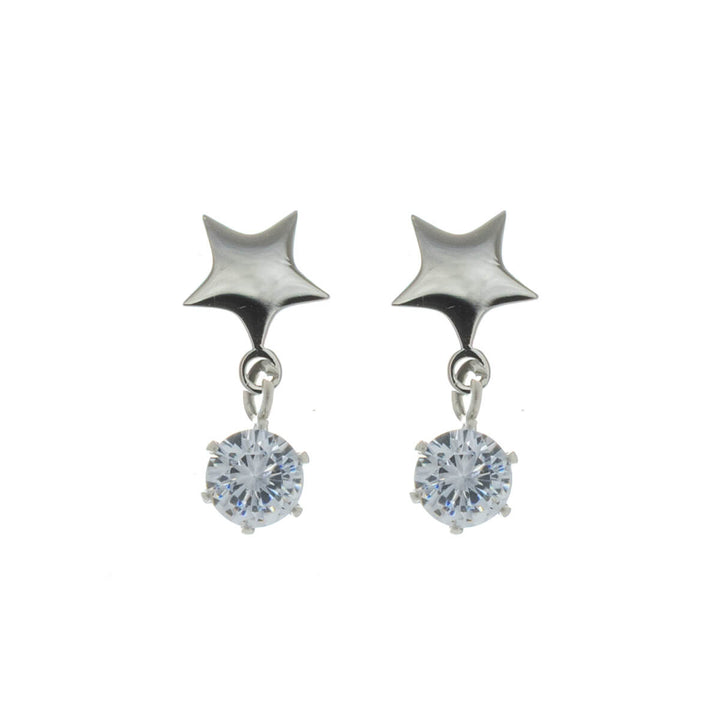 Star pendant with stone earrings (Steel 316L)