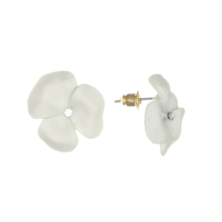 Colourful dainty flower earrings with stone