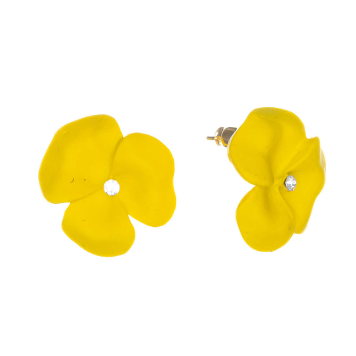 Colourful dainty flower earrings with stone