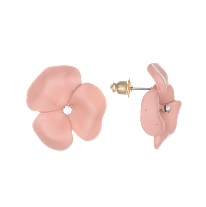 Colourful dainty flower earrings with stone