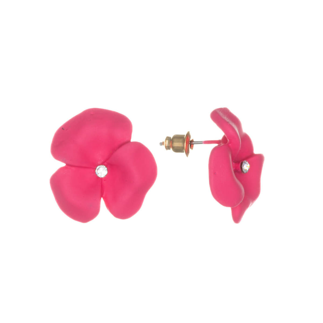 Colourful dainty flower earrings with stone