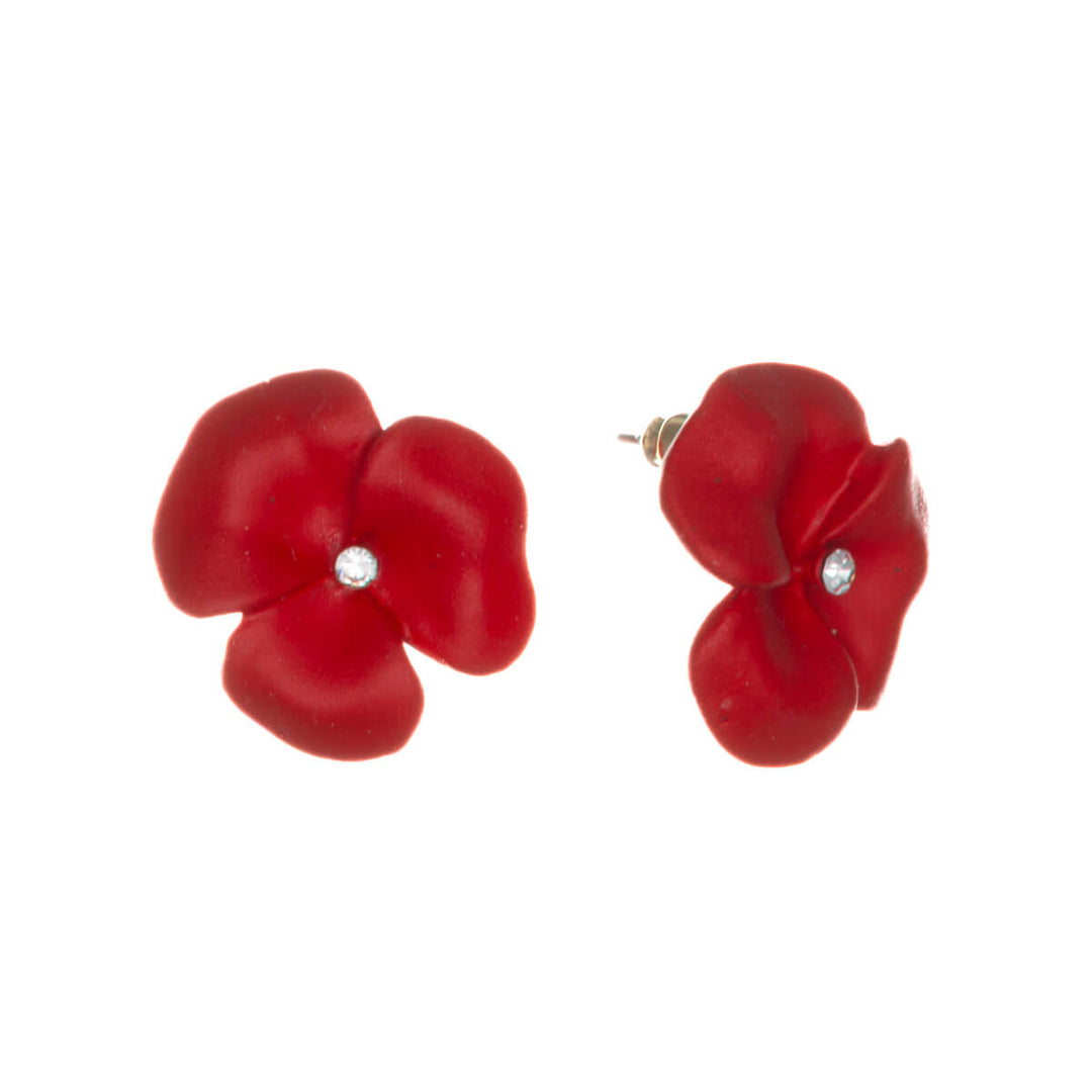 Colourful dainty flower earrings with stone