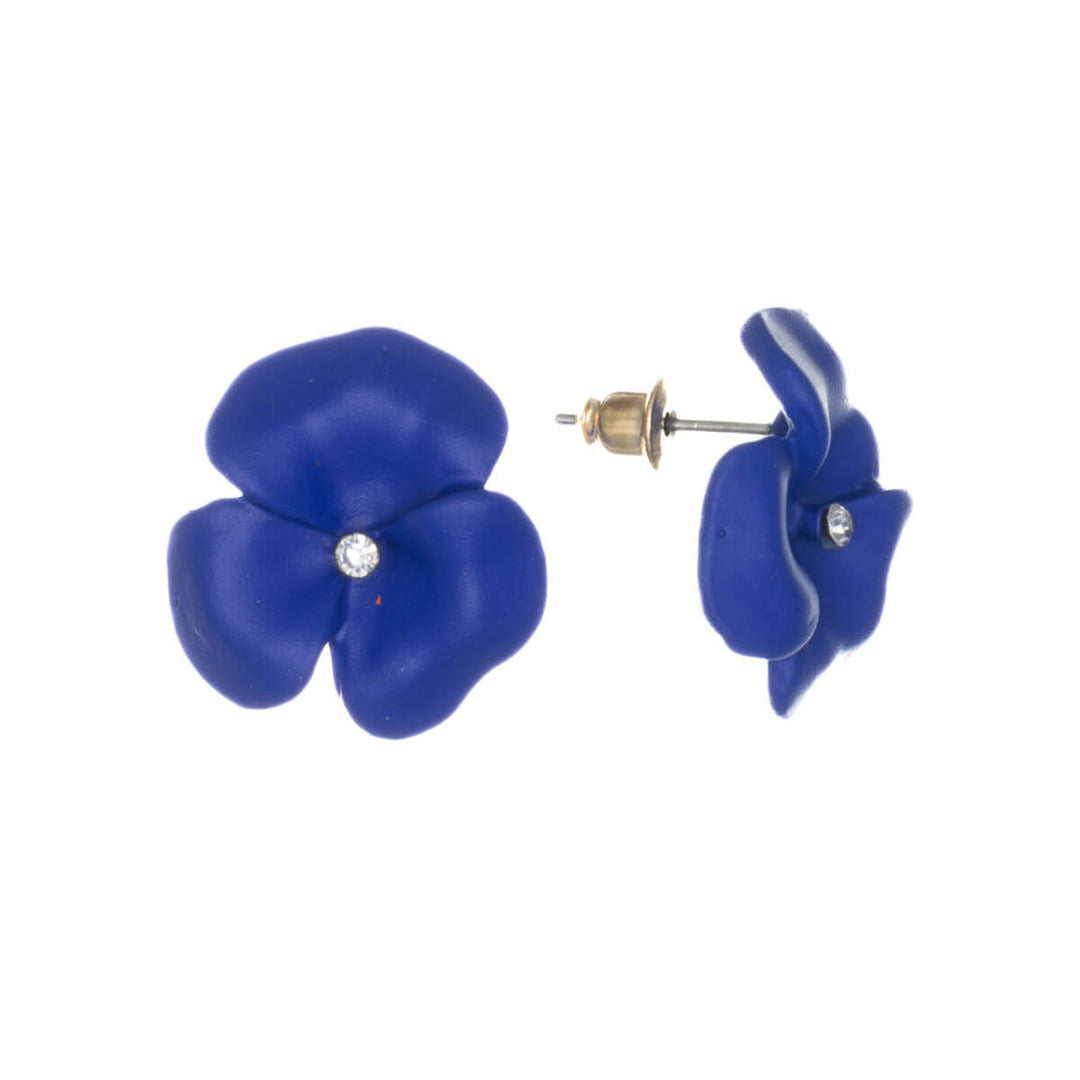 Colourful dainty flower earrings with stone