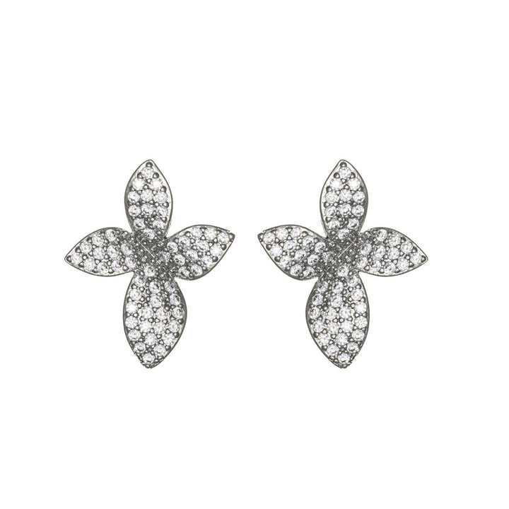 Zirconia flower earrings