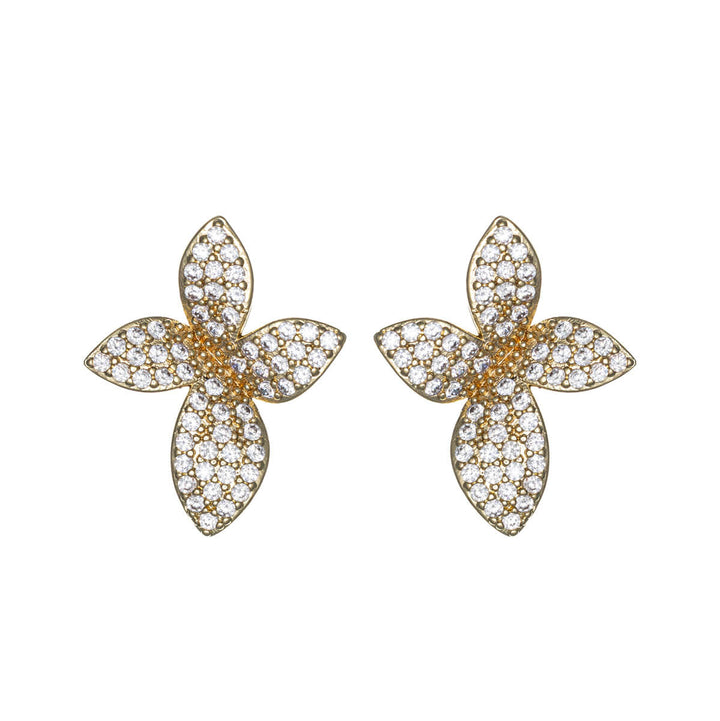 Zirconia flower earrings