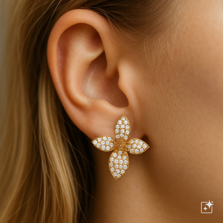 Zirconia flower earrings
